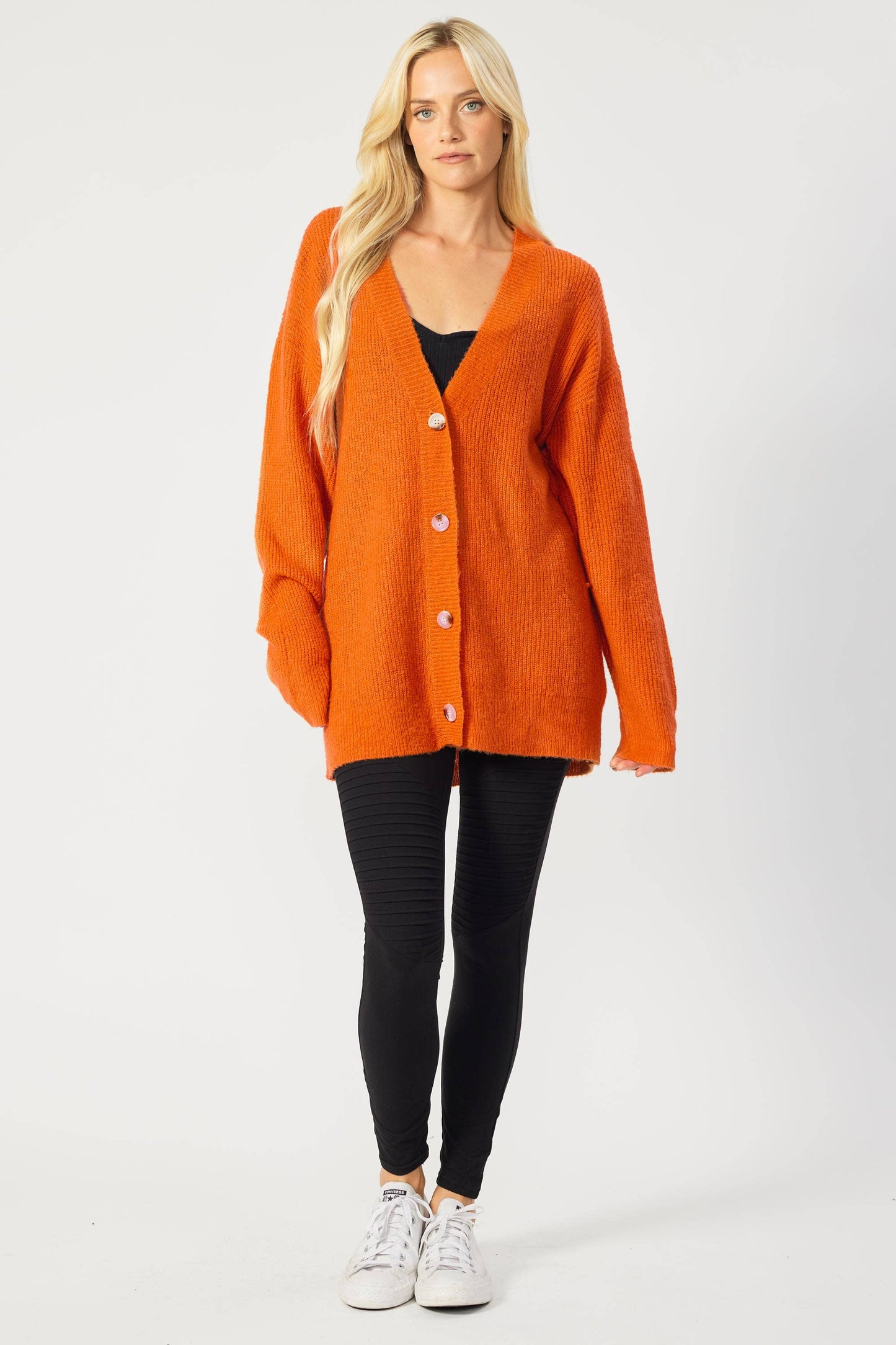 SW5004-B - BUTTON DOWN SWEATER CARDIGAN