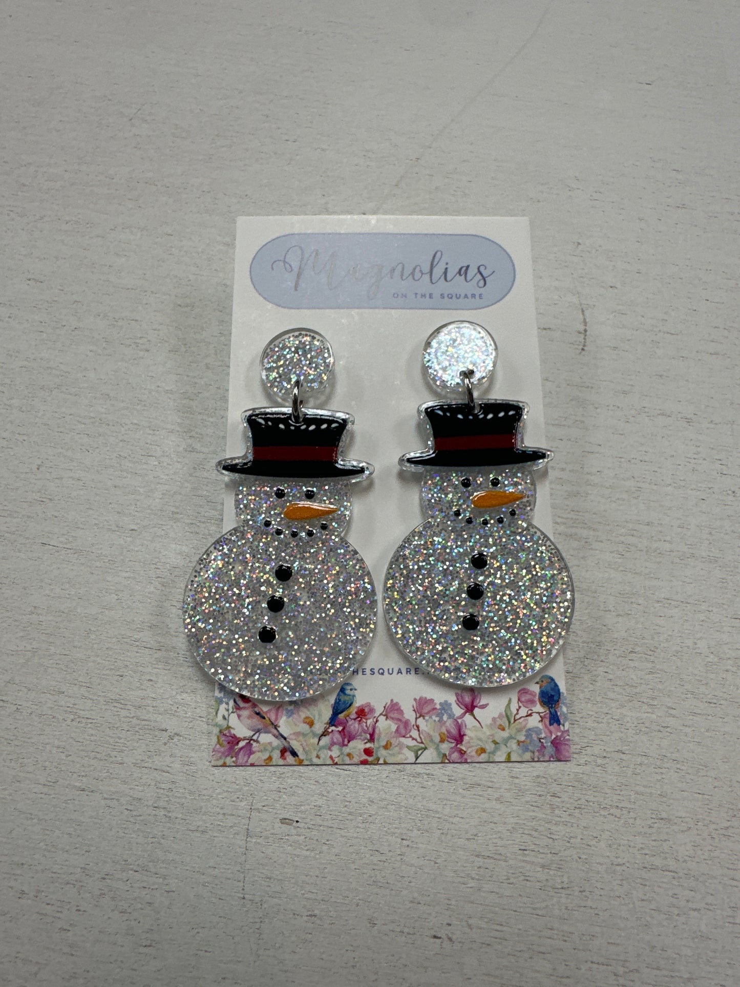 GLITTER SNOWMAN EARRING