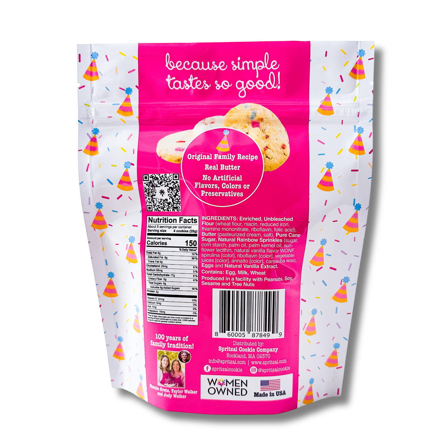 Birthday Cake Shortbread Cookie Bites 5oz- Case of 8