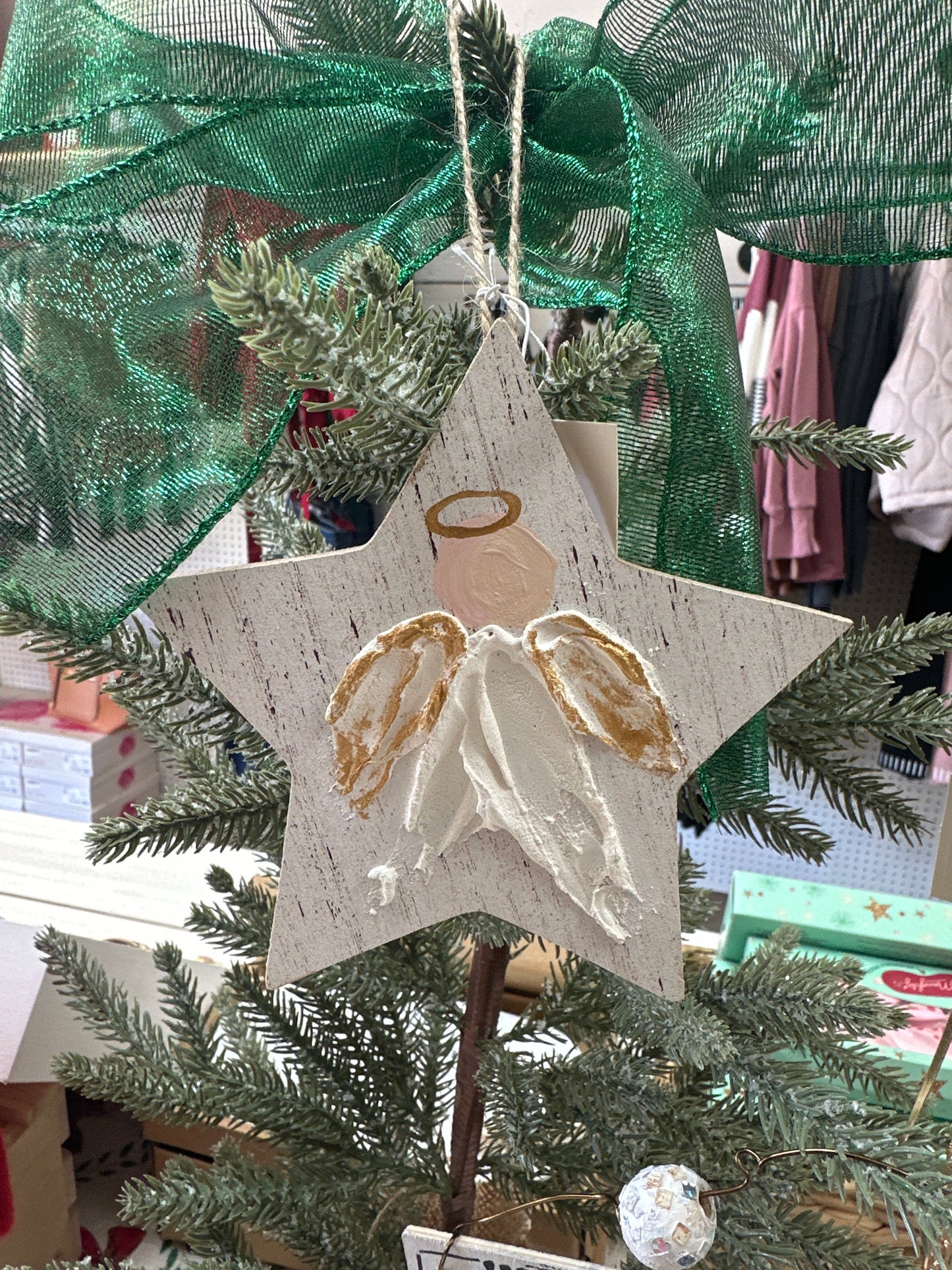 HANDPAINTED ANGEL STAR ORNAMENT