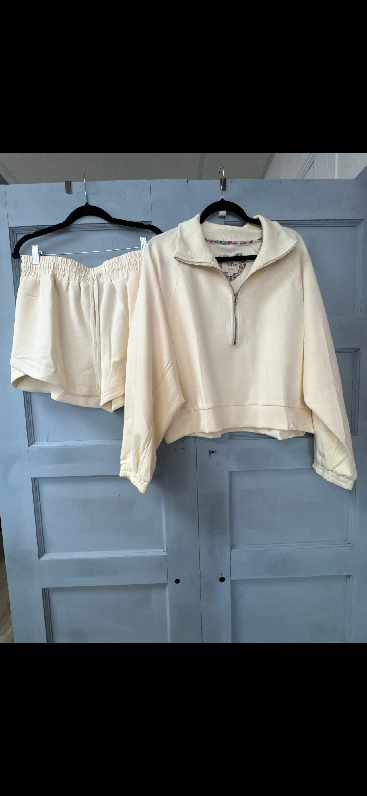 LONG SLEEVE BUTTER SHORT SET