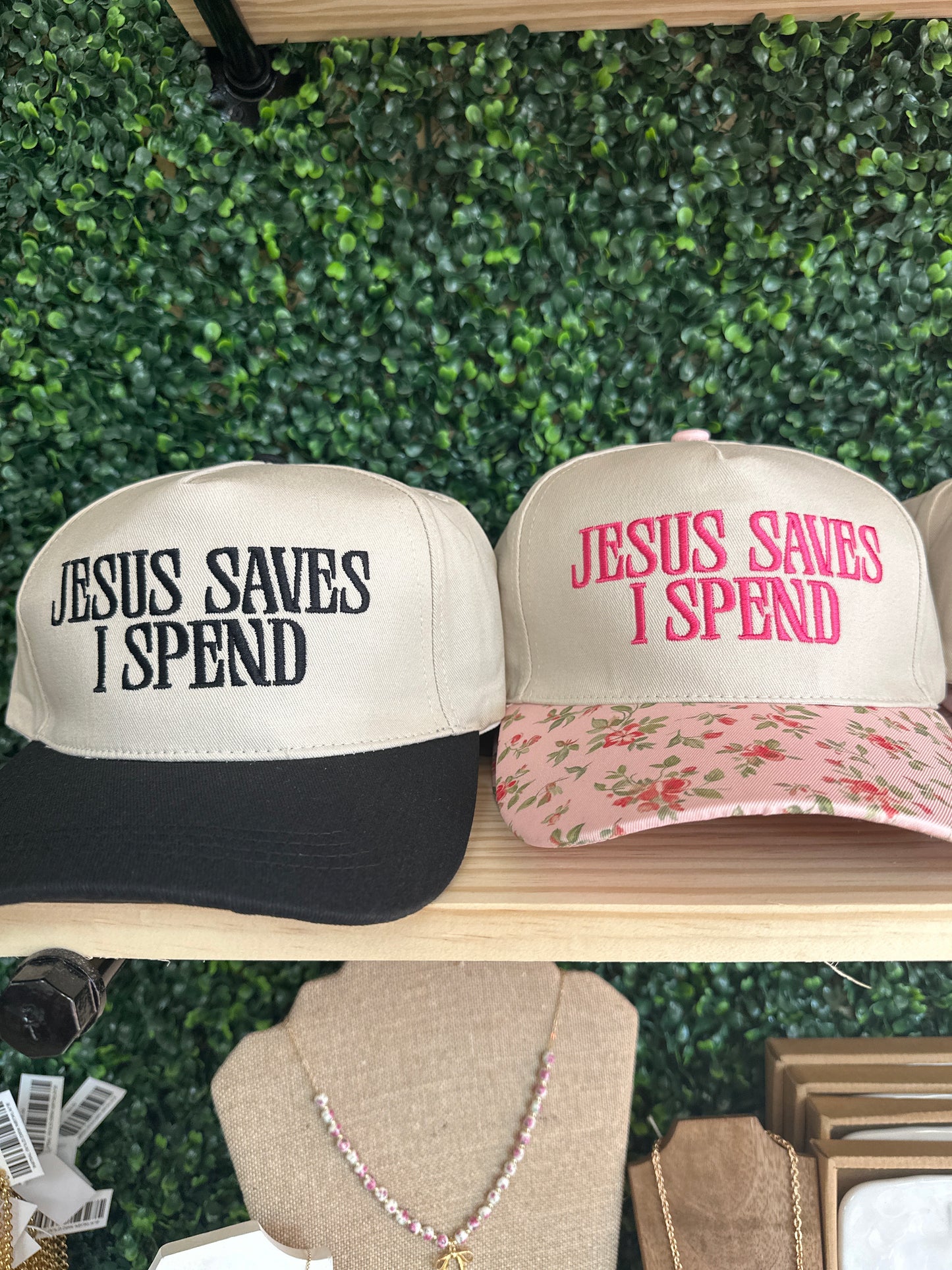 JESUS SAVES I SPEND HAT
