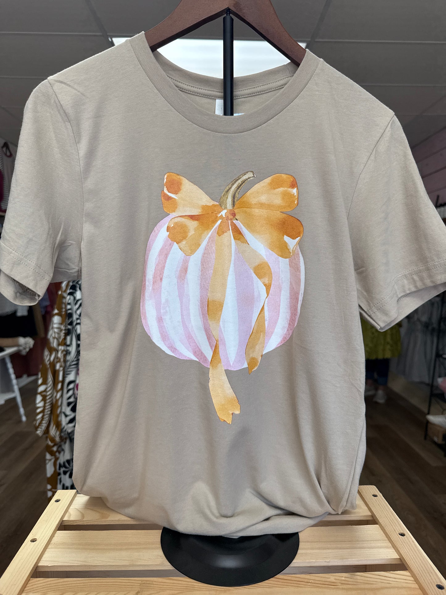 PINK STRIPE PUMPKIN SHIRT