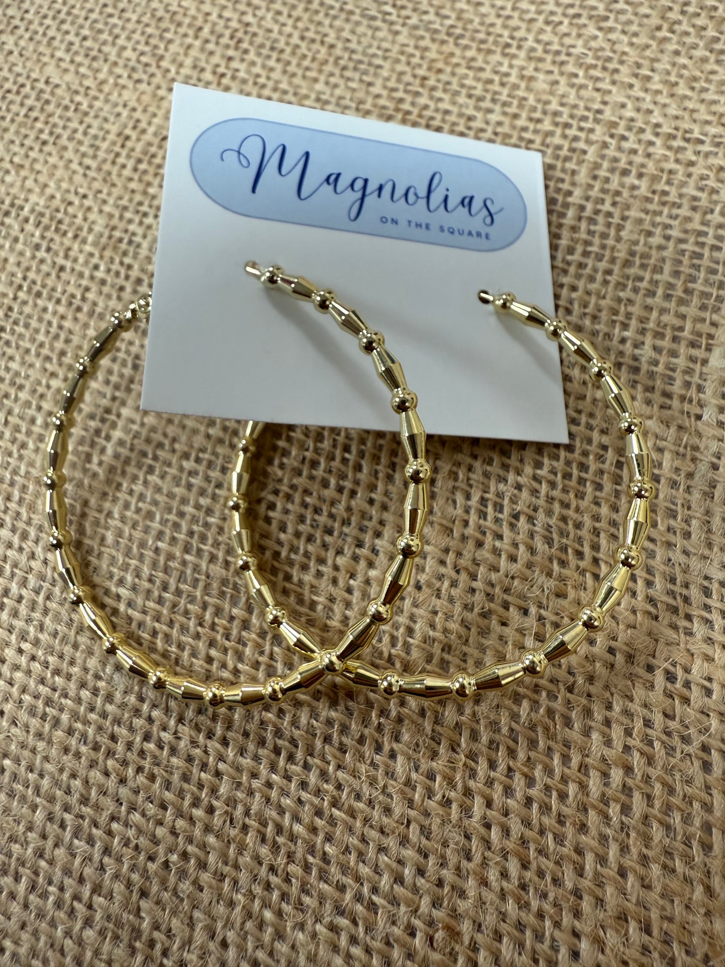 Shiny gold hoops