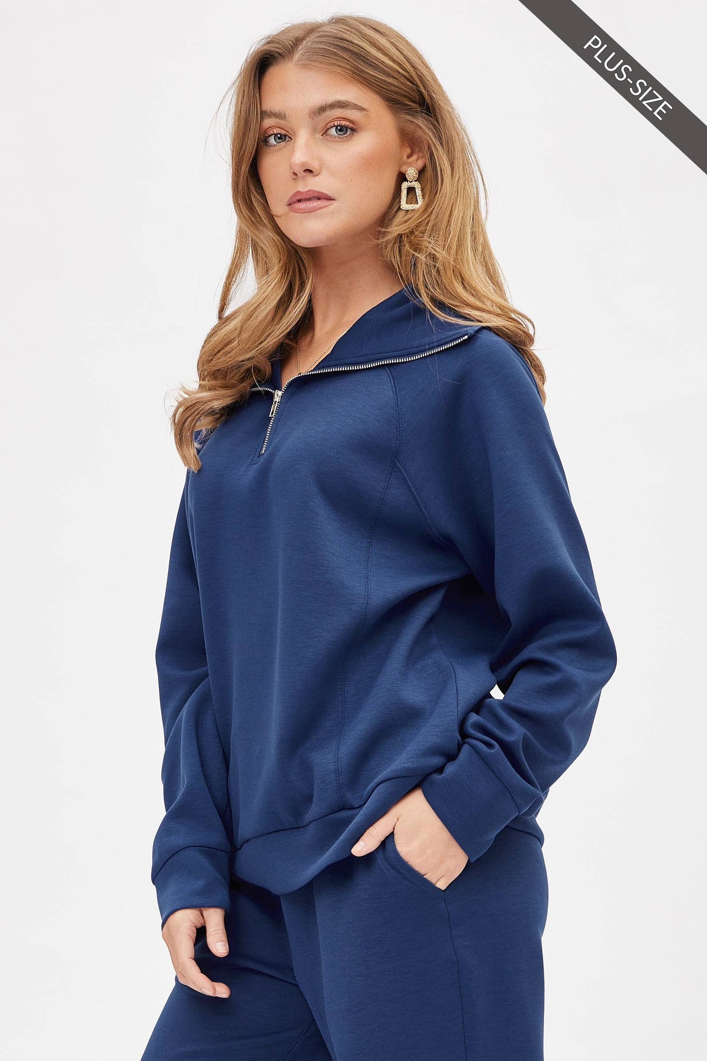 PLUS SIZE Quarter Zip Pullover + Jogger Modal Travel Set