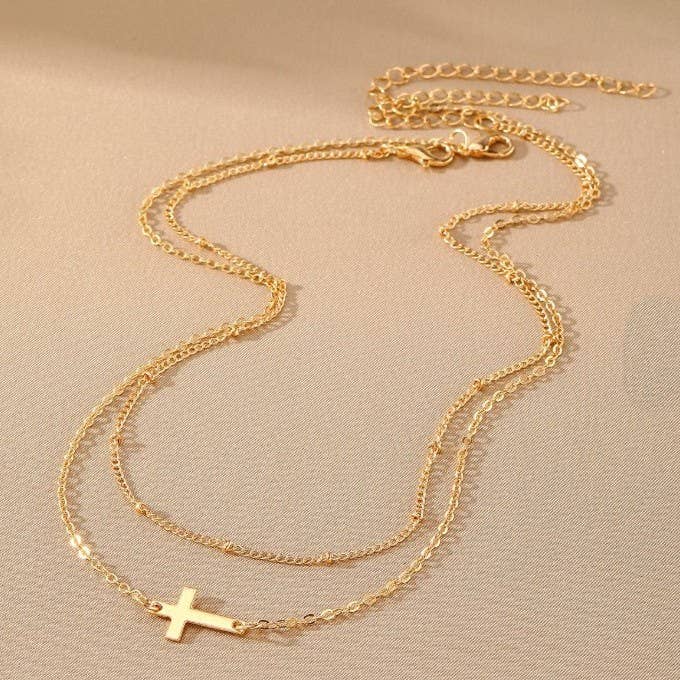 18K STAINLESS STEEL TARNISH FREE CROSS NECKLACE | 40NK9614