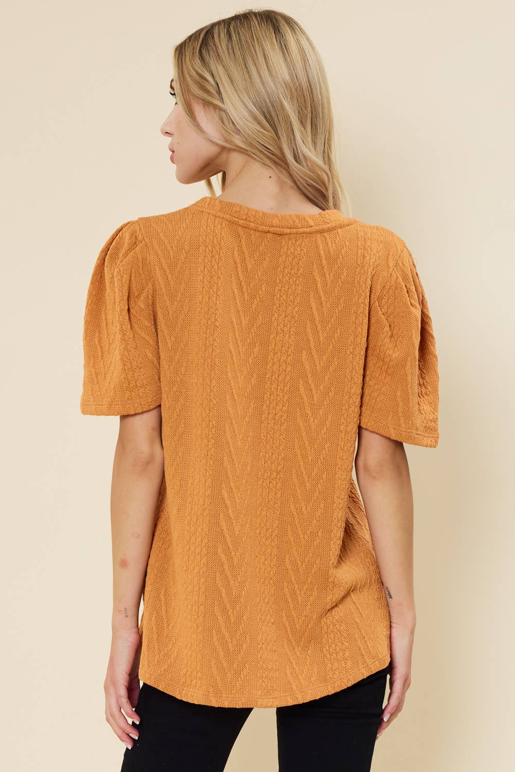 ST3032 - PUFF SLEEVE SWEATER KNIT TOP