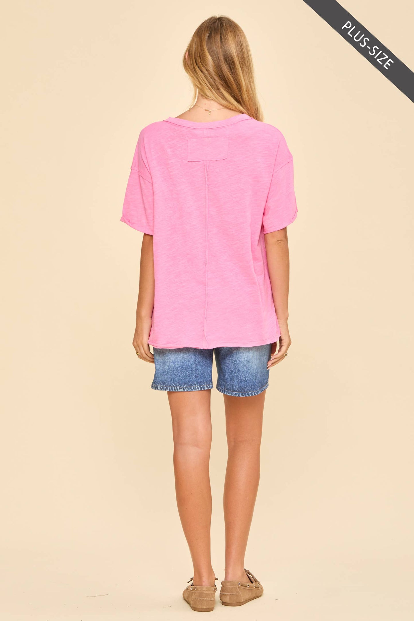 PLUS SIZE Short Sleeve Cotton Top