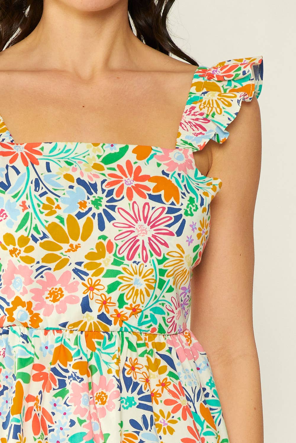 SD4408 - FLORAL PRINT COTTON POPLIN DRESS