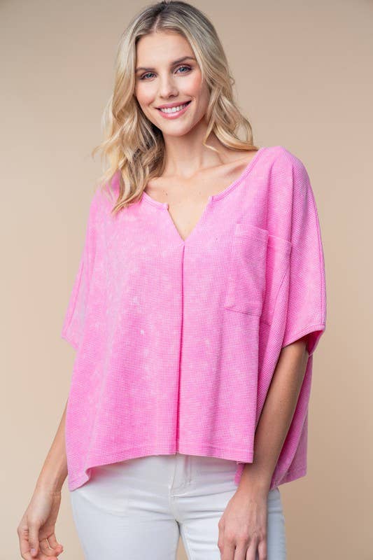 T25199 Half Sleeve Solid Knit Top