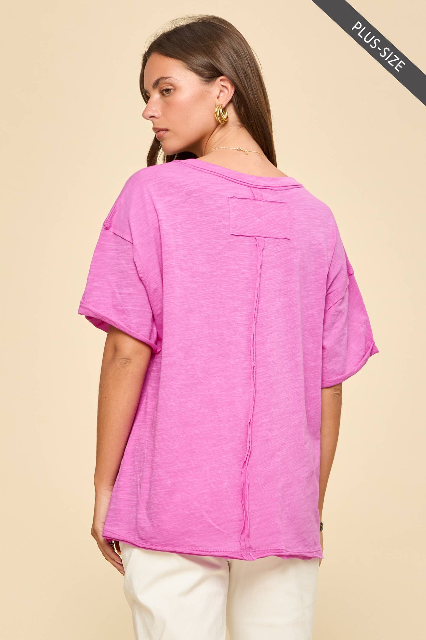 PLUS SIZE Short Sleeve Cotton Top
