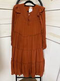 SMOCKED YORK TIERED LONG DRESS