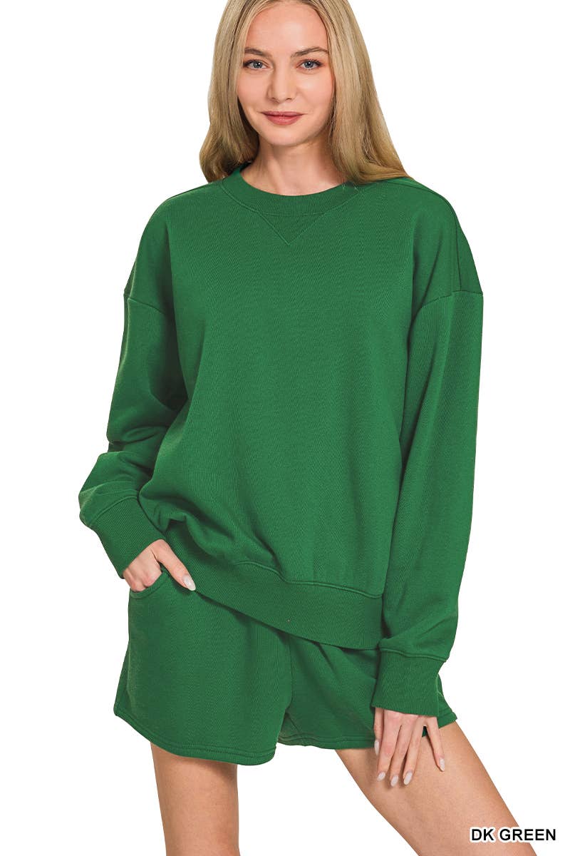 Fleece Sweatshirts & Shorts Set