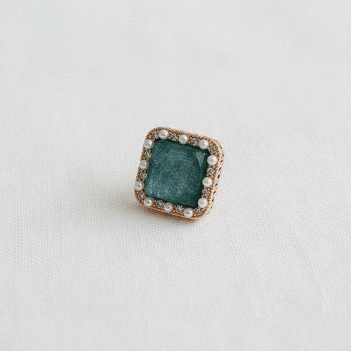 Blue Cubic Zirconia Geometric Stud Earrings