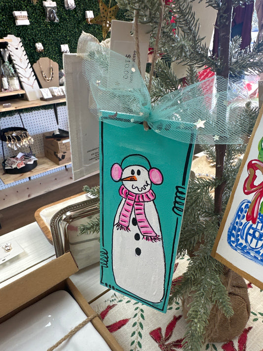 HANDPAINTED SNOWMAN ORNAMENT