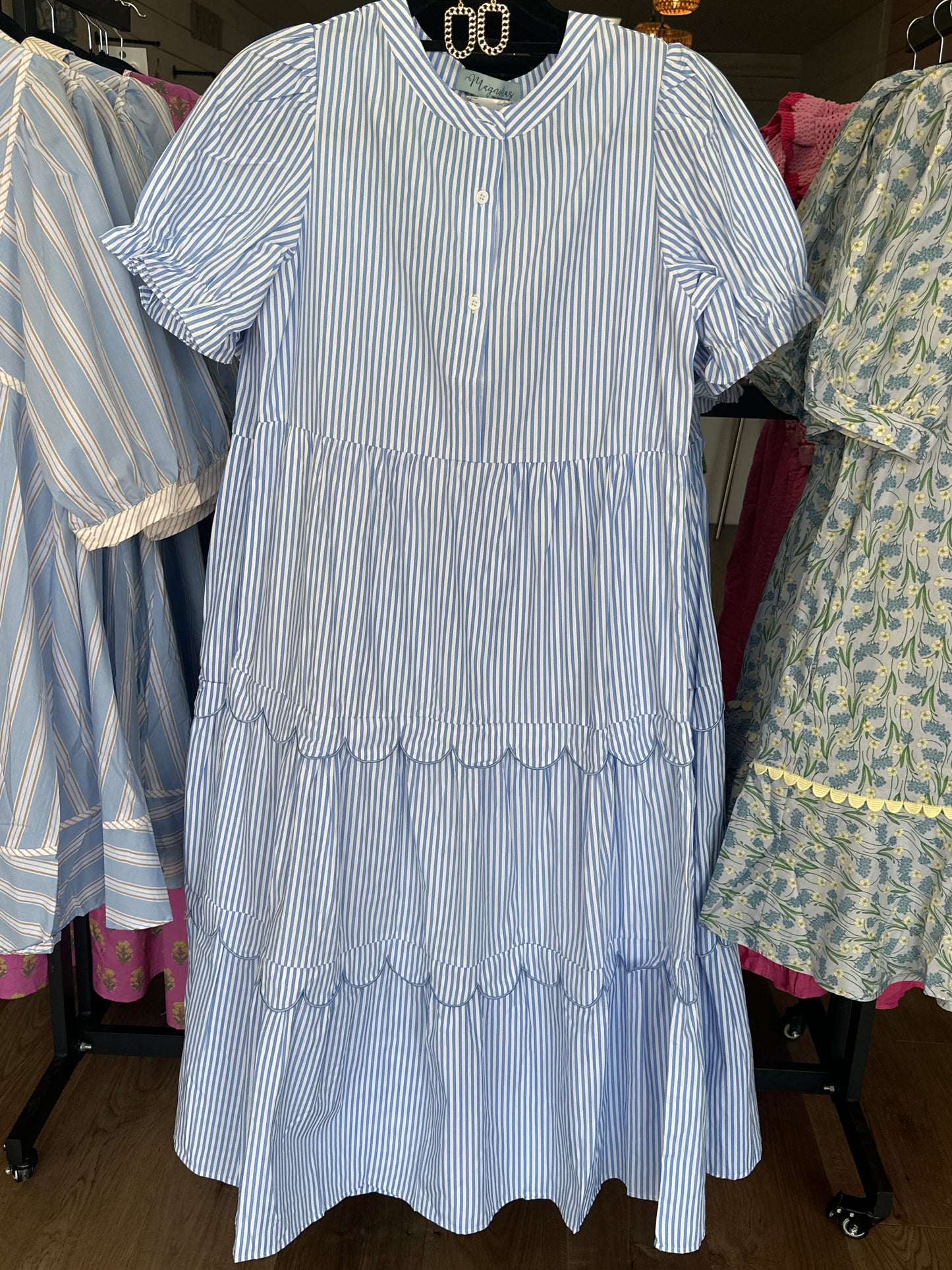 SCALLOPED MAXI DRESS