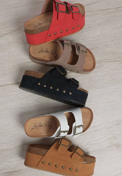 Impala Studded Faux Leather Slip Ons: Tan / US-9 / UK-7 / EU-40