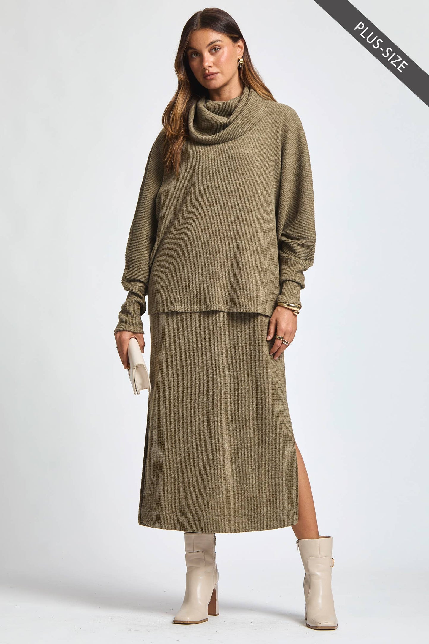 PLUS SIZE 2 Piece Cozy Thermal Layered Set