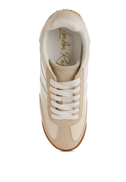 Peak Burn Casual Lace-Up Sneakers: Beige / US-9 / UK-7 / EU-40
