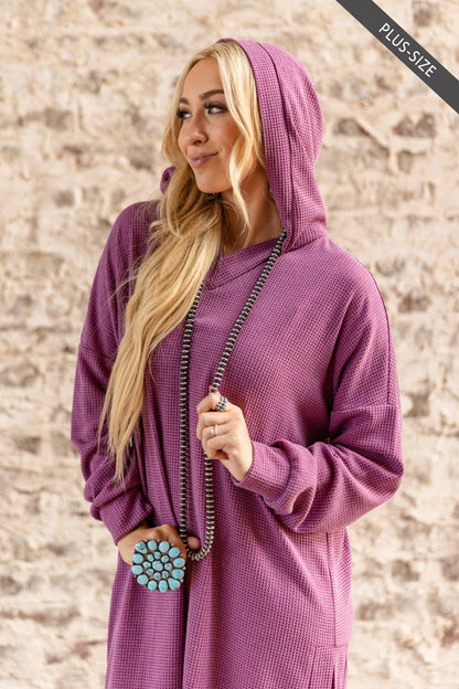 PLUS SIZE Waffle Knit Thermal Duster