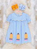 Scallop Hem Embroidered Pencils 100% Cotton Dress