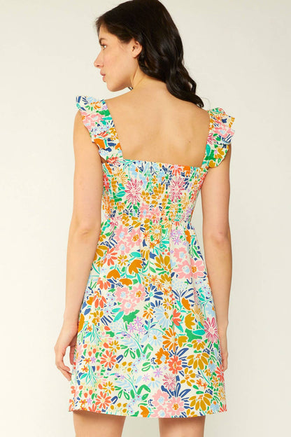 SD4408 - FLORAL PRINT COTTON POPLIN DRESS