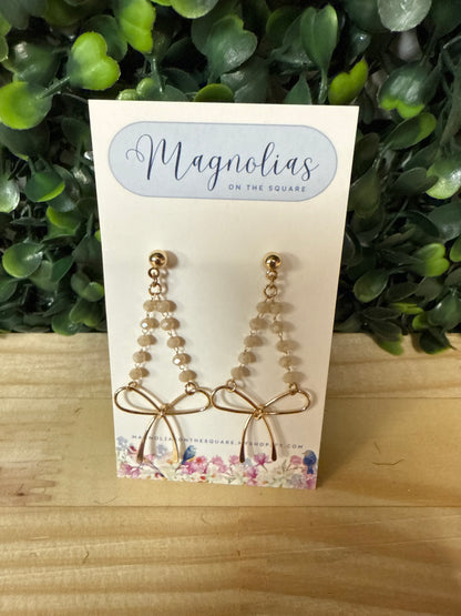 BEADED BOW EARRING