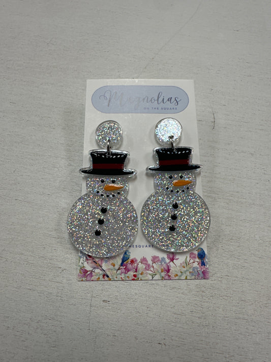 GLITTER SNOWMAN EARRING