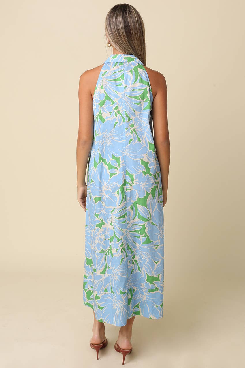 Ember Collar Floral Maxi Dress