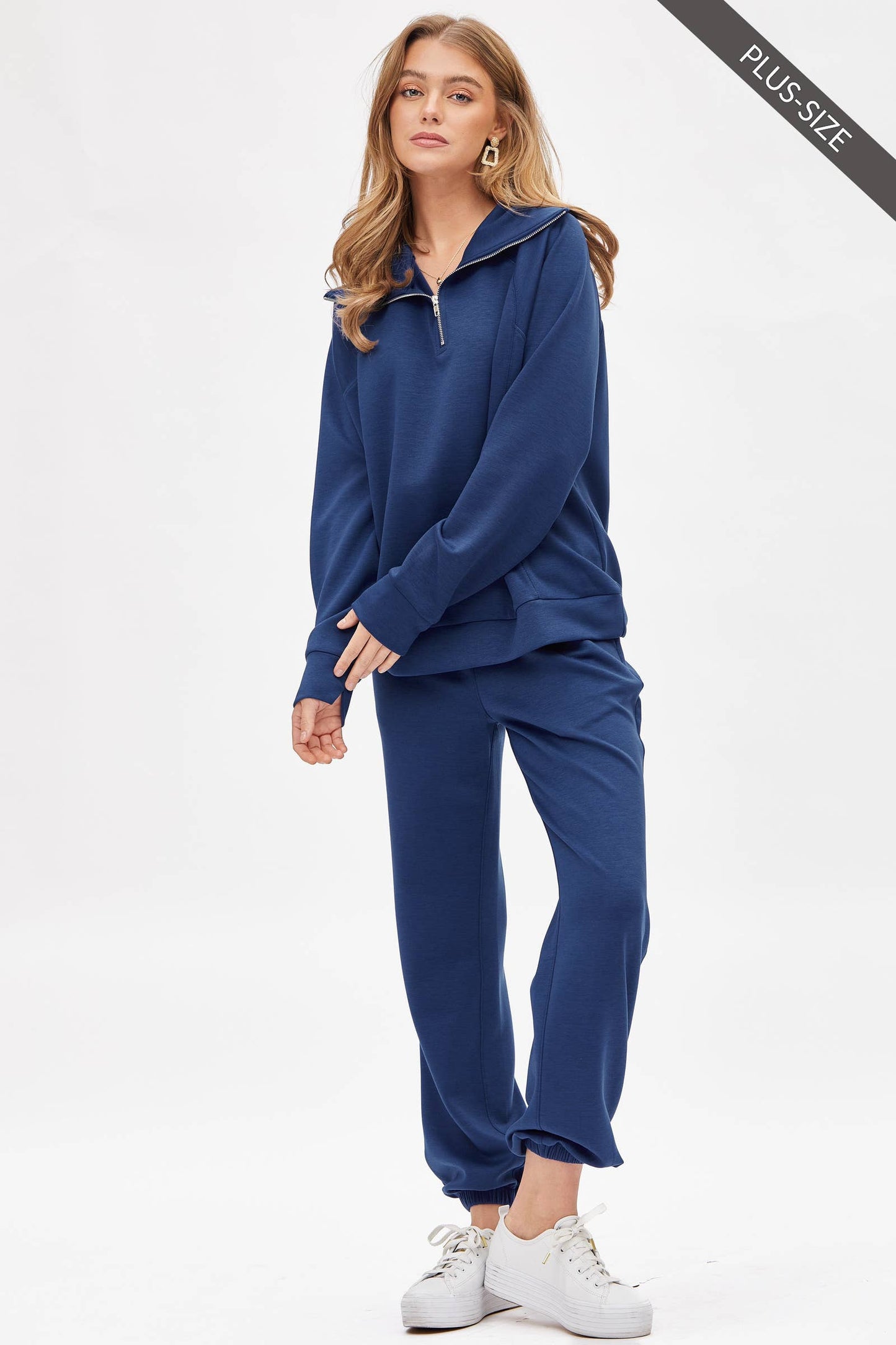 PLUS SIZE Quarter Zip Pullover + Jogger Modal Travel Set
