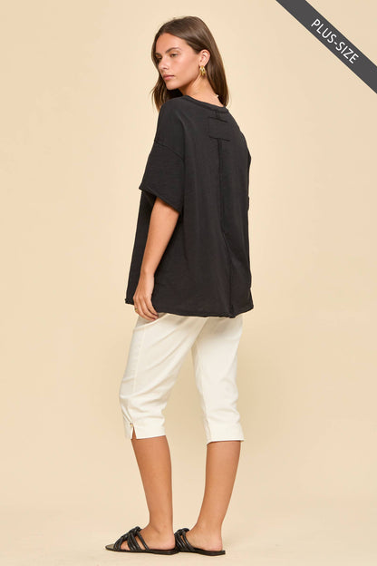 PLUS SIZE Short Sleeve Cotton Top