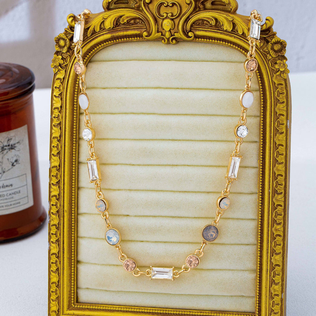Mixed-Cut Crystal Station Statement Necklace | 80N93306