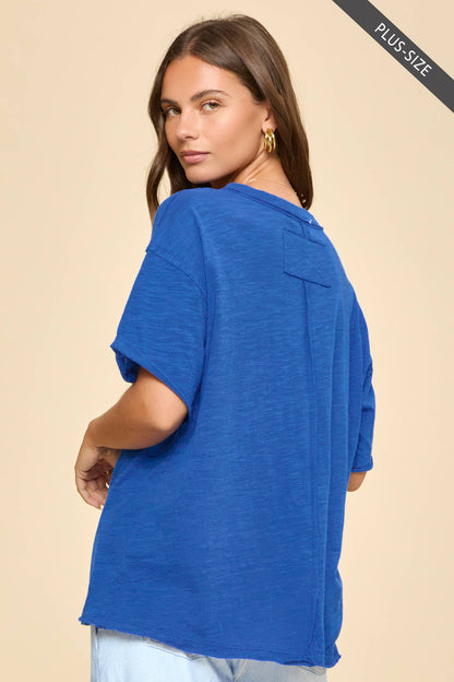 PLUS SIZE Short Sleeve Cotton Top