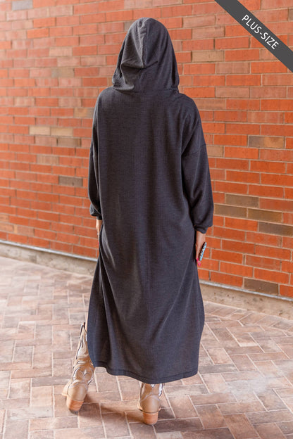 PLUS SIZE Waffle Knit Thermal Duster