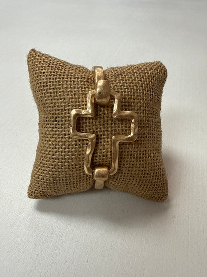 CROSS METAL CLASP BRACELET