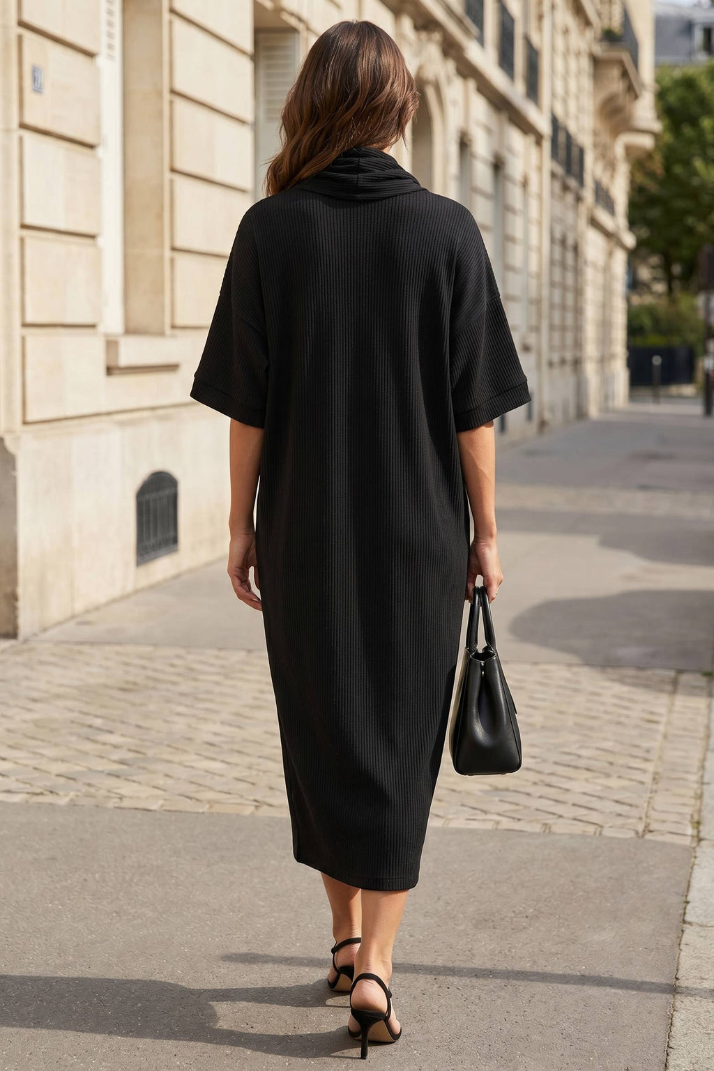 Relaxed Fit Ribbed Maxi Dress