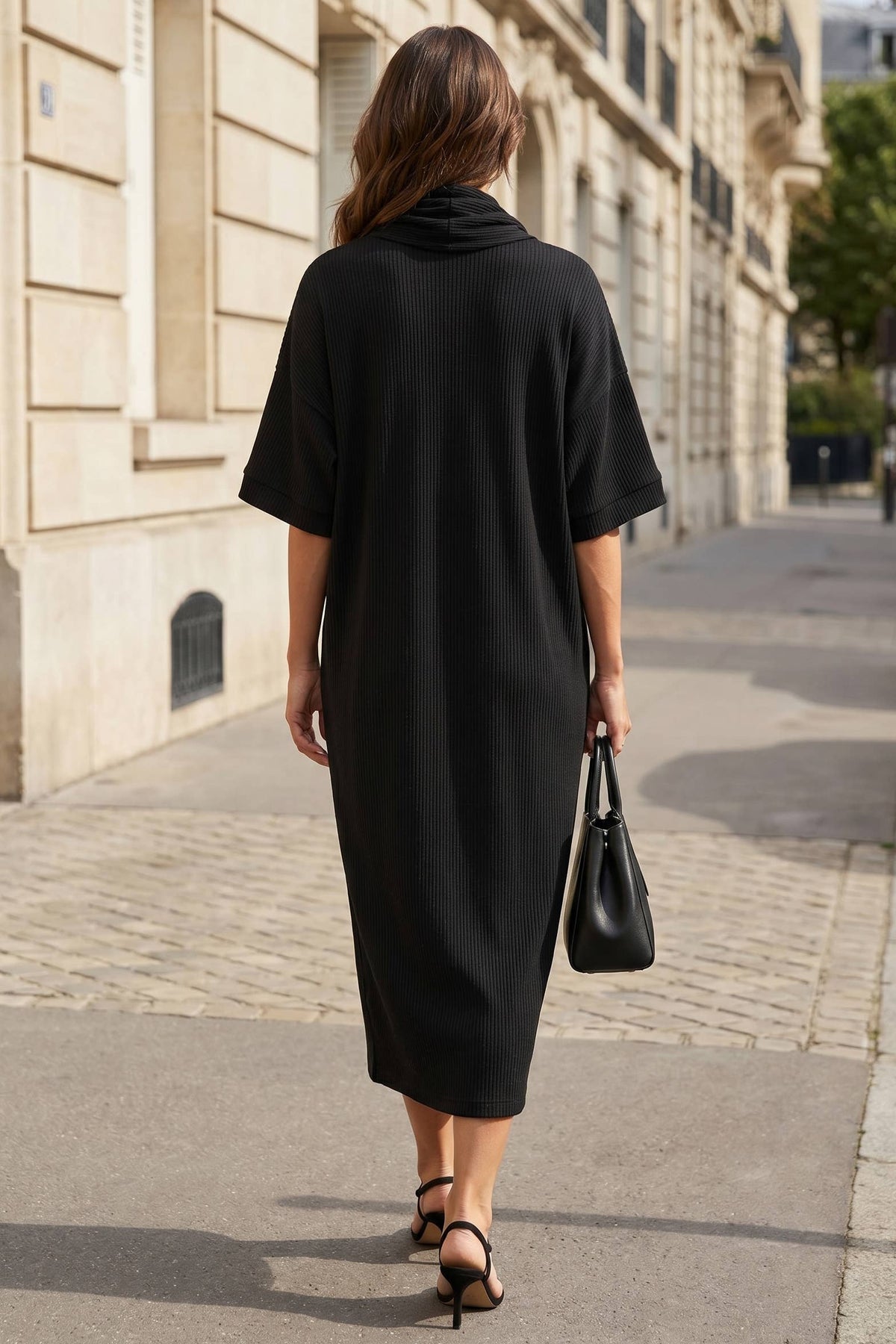 Relaxed Fit Ribbed Maxi Dress