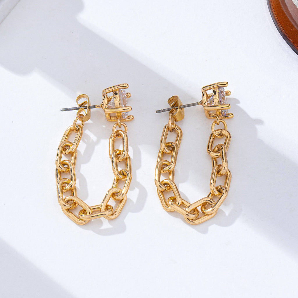 Crystal Stud Hoop and Drop Link Earrings | 80E62319A