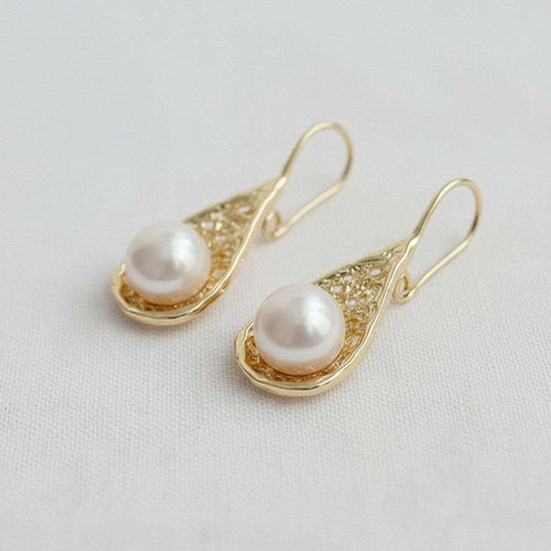 Artisan Pearl Drop Earrings with Vintage Touch
