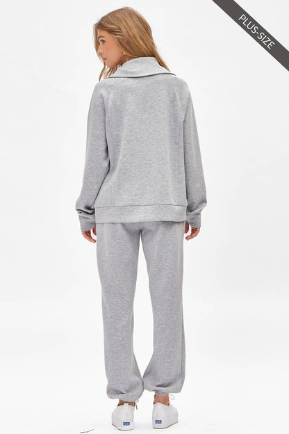 PLUS SIZE Quarter Zip Pullover + Jogger Modal Travel Set