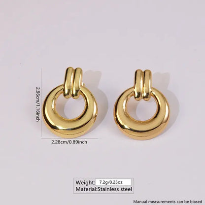 18K Gold Plated Round Hoop Earring Chunky Jewelry