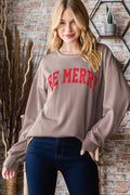 ET7449-12 URBAN RIB RIBBED CHRISTMAS TOP