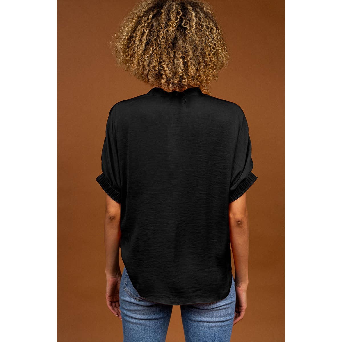 Oversized Boxy Blouse With Elastic Detail