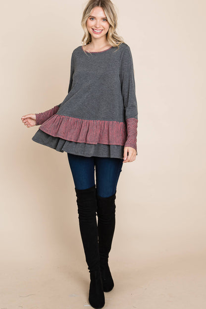 ETK-8635 Tiered Babydoll Top