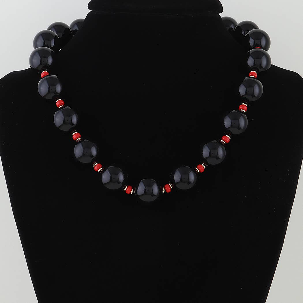 Abstract Beaded Statement Necklace