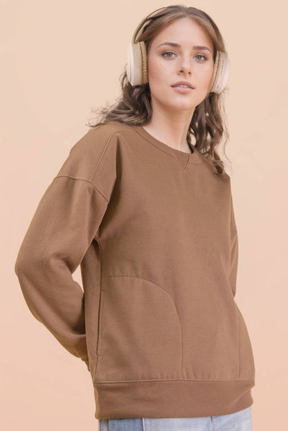 NT12385-Oversized Casual Comfy Solid Knit Top