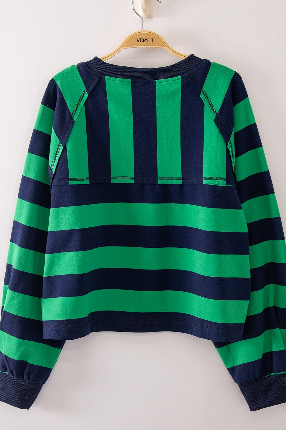 NT12828-Casual Stripe Cropped Top