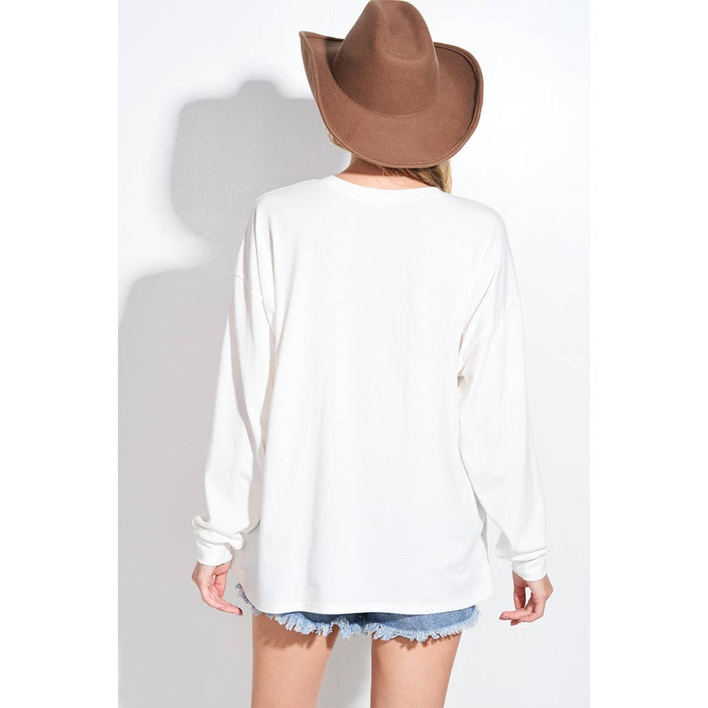 Falalala christmas tri-blend oversized top