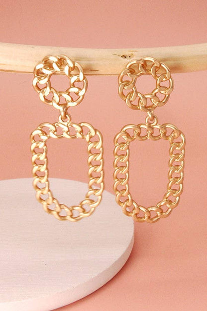 GEO CHAIN LINK POST DROP EARRINGS | 31E21768