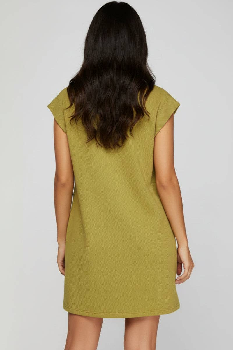 SLEEVELESS TEXTURED MINI DRESS SKSY7152